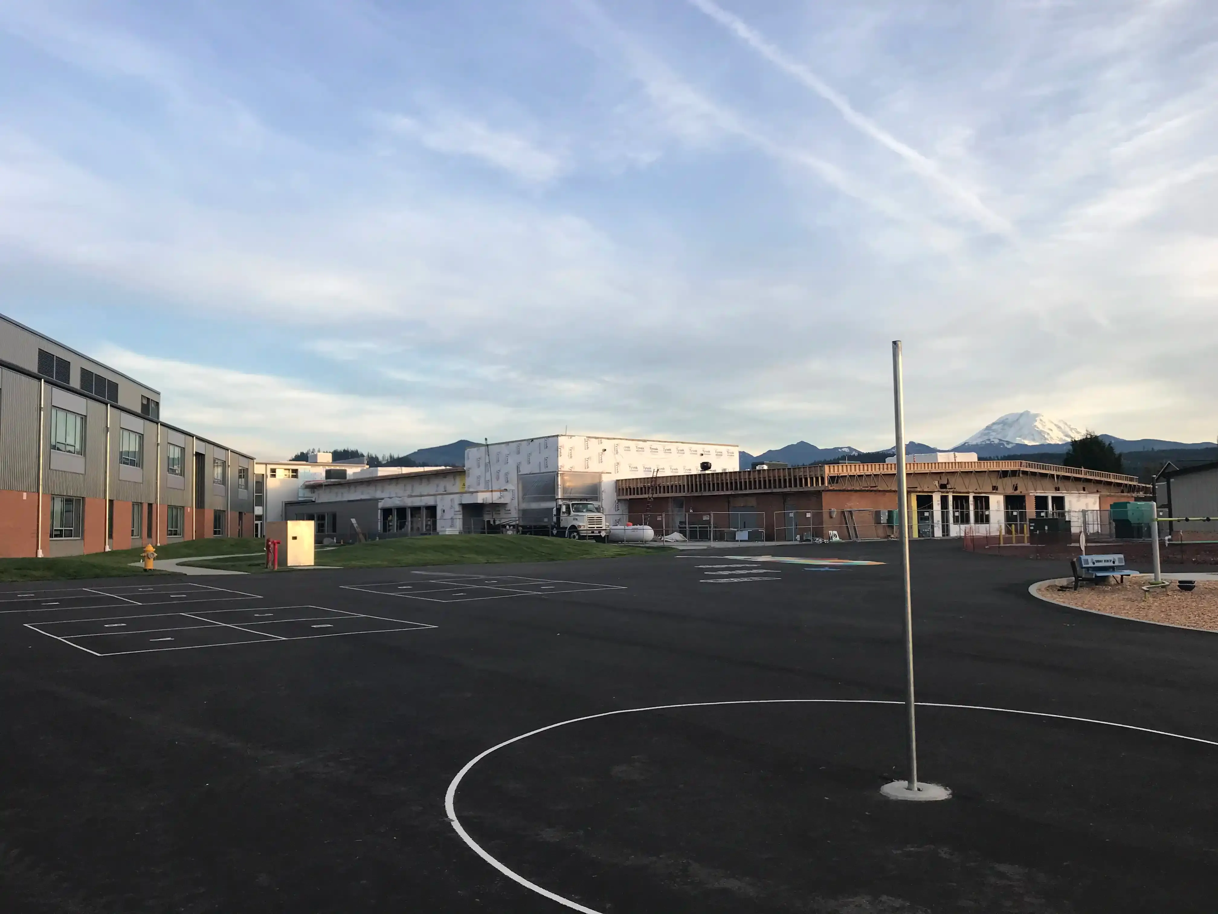 Photo of playfield area to the west of the school complex. Photo of playfield area to the west of the school complex.
