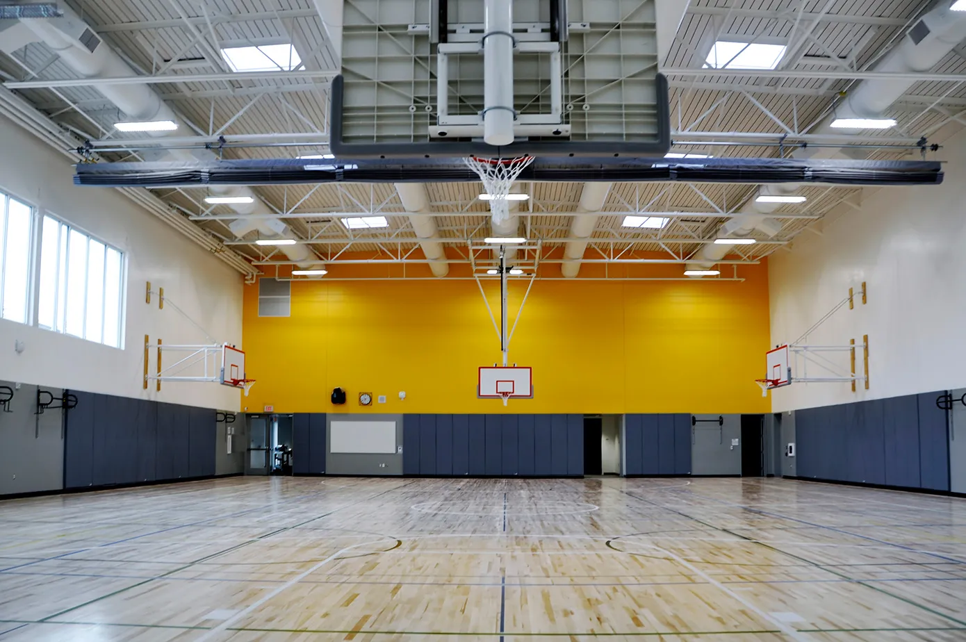 Photo of one of the new gymnasiums. Photo of one of the new gymnasiums.